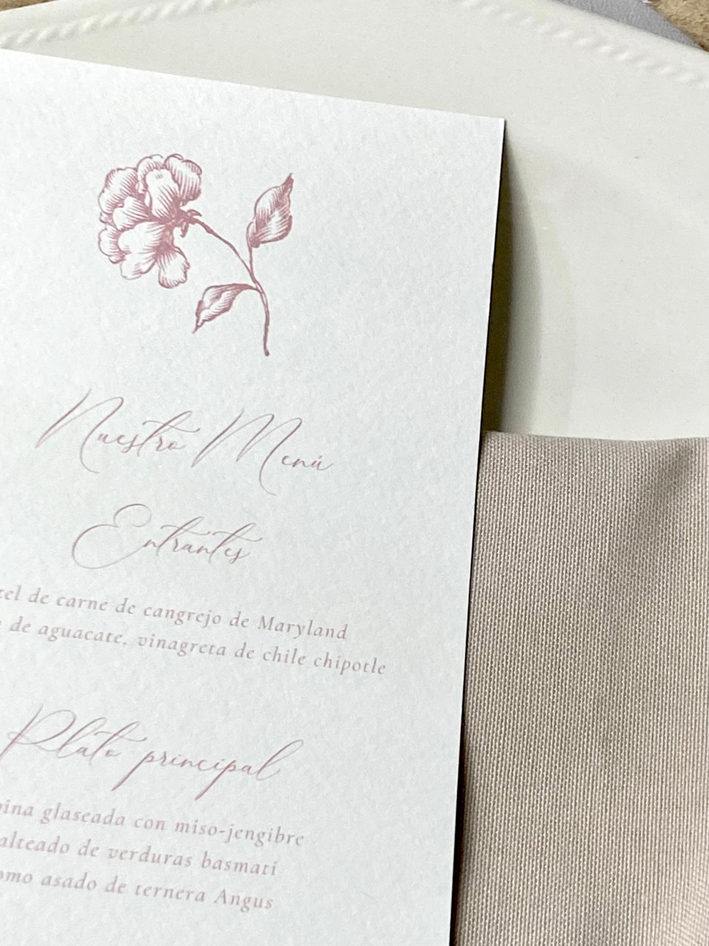 Menú Boda ''Rosa Vintage''