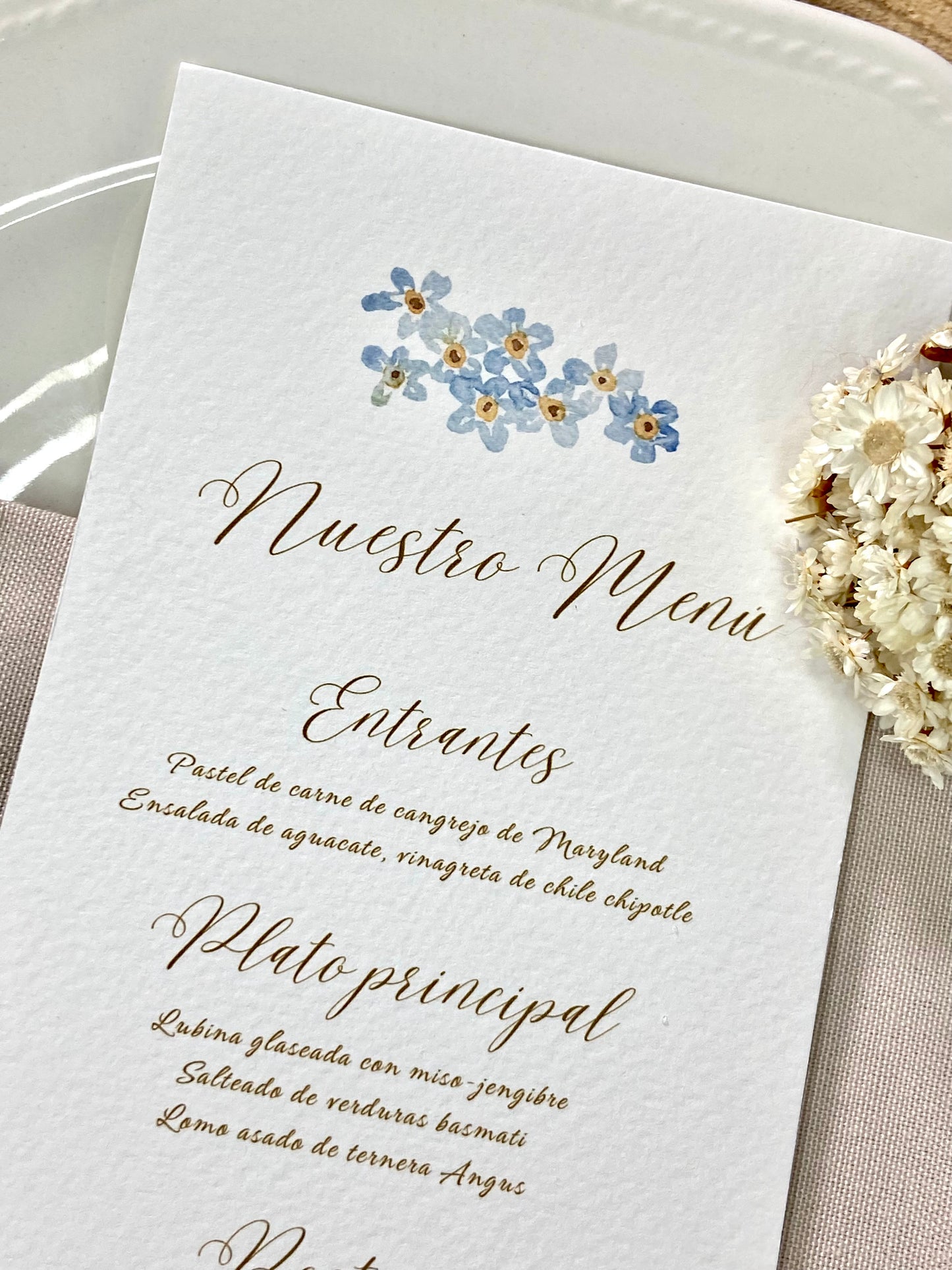 Menú Boda ''Floral Blue''