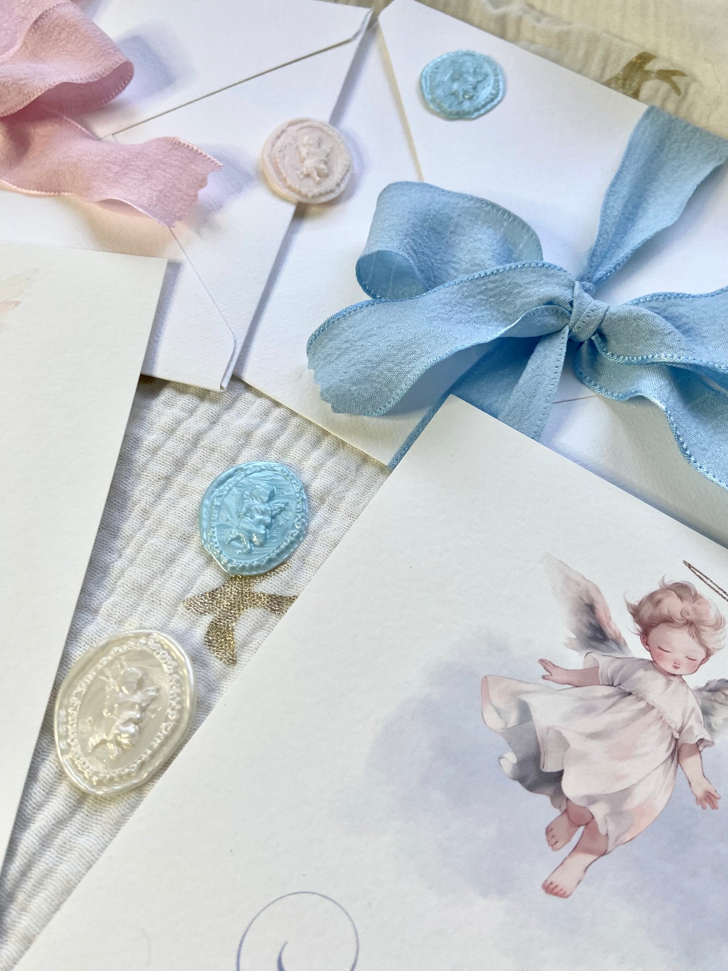 Invitación Bautizo ''Angelitos''