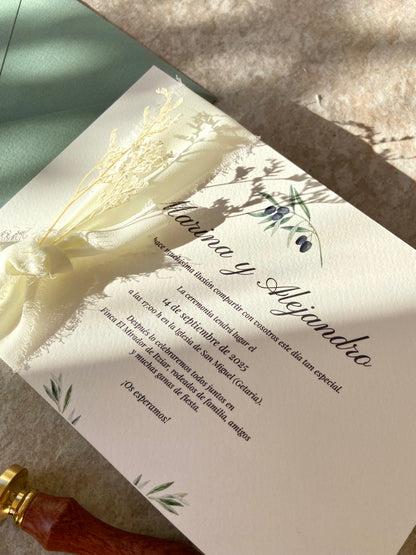 Invitación “Verde Olivo”
