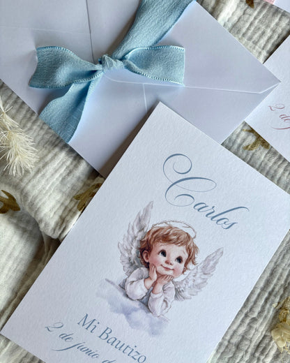Invitación Bautizo “Angelitos”