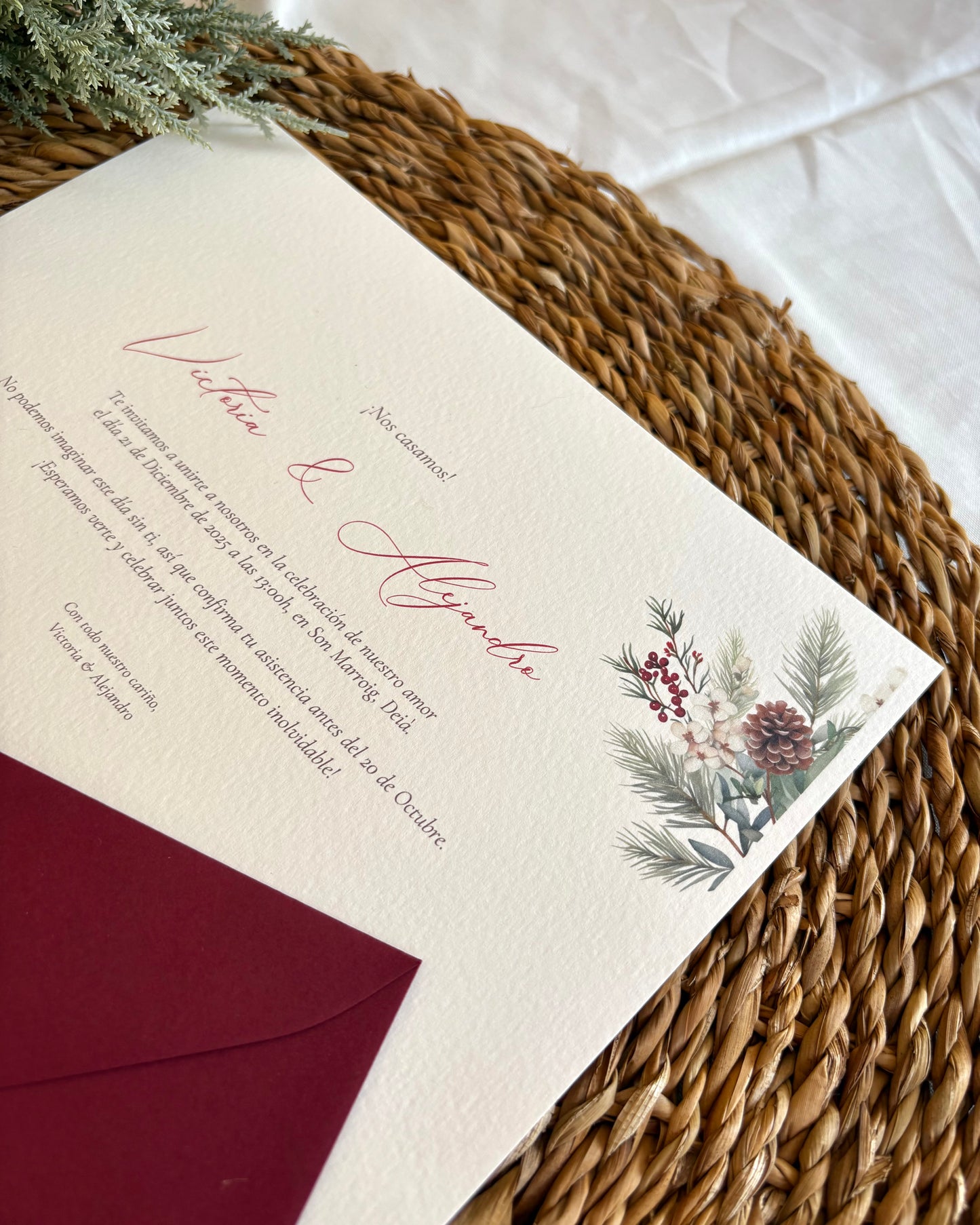 Invitación Boda Navideña