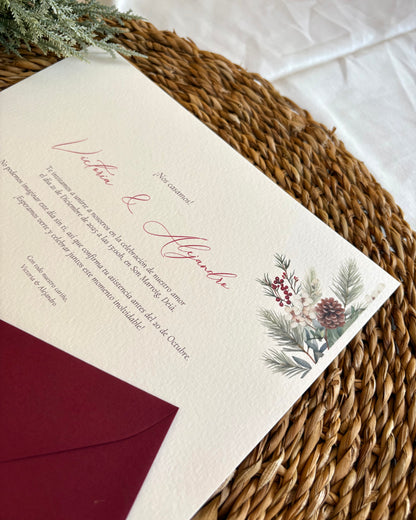 Invitación Boda Navideña