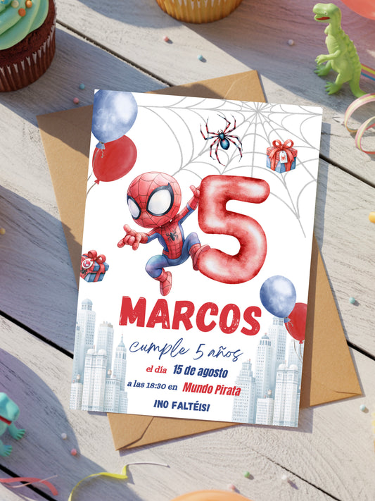 Invitación Digital Cumpleaños “Spiderman”
