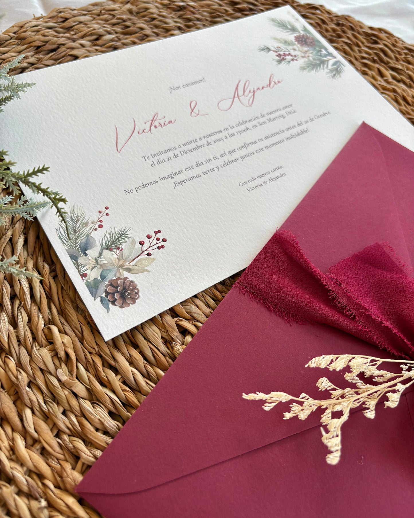 Invitación Boda Navideña