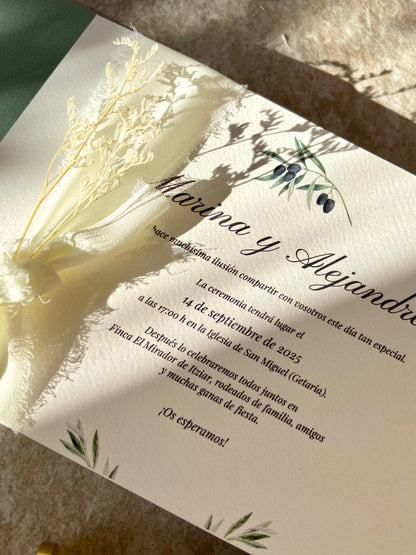 Invitación “Verde Olivo”