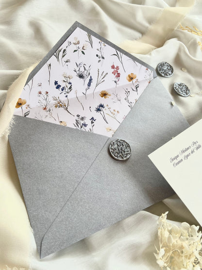 Invitación Boda “Floral Gris”