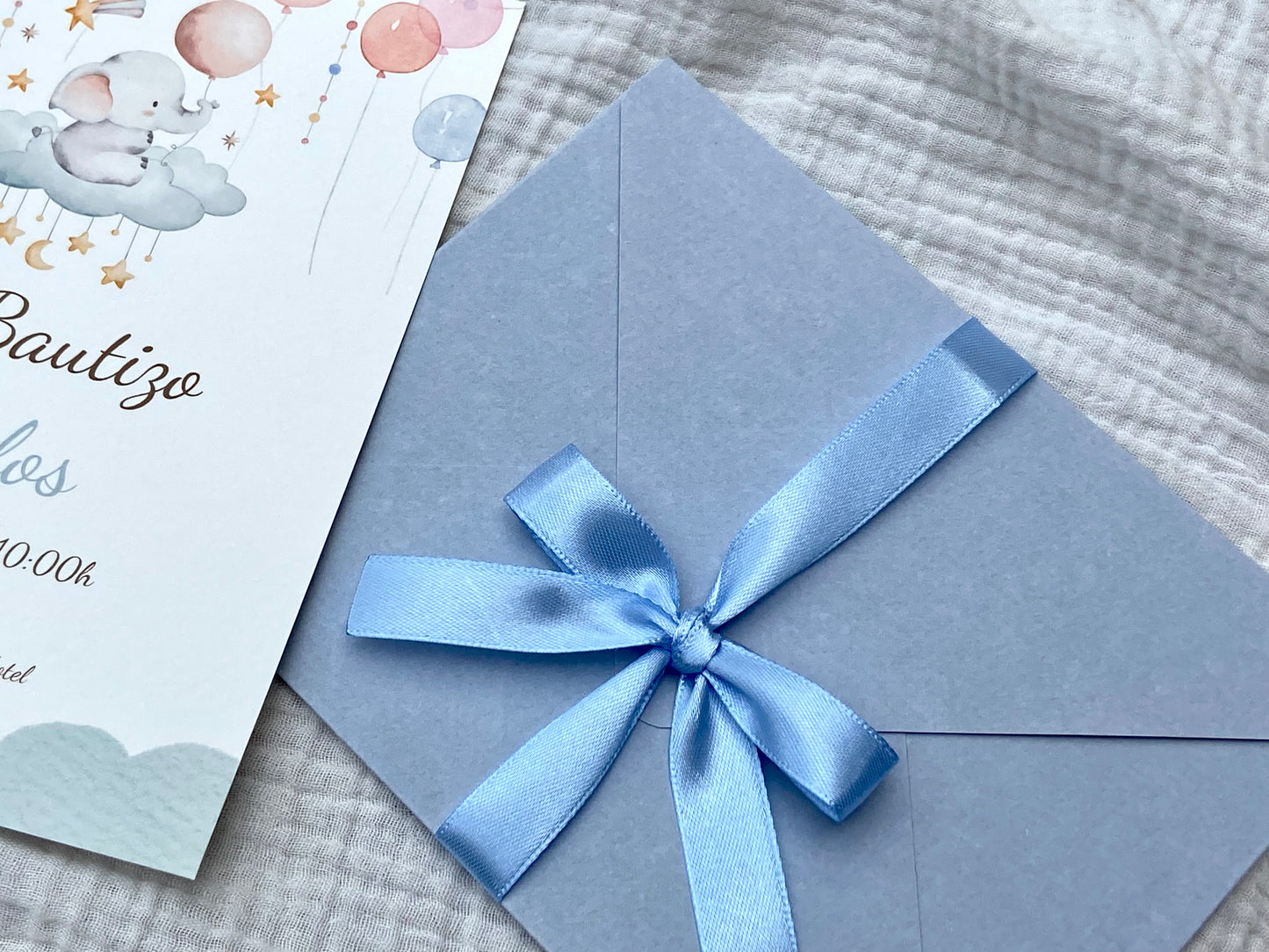 Invitación Bautizo "Elefante Nube"