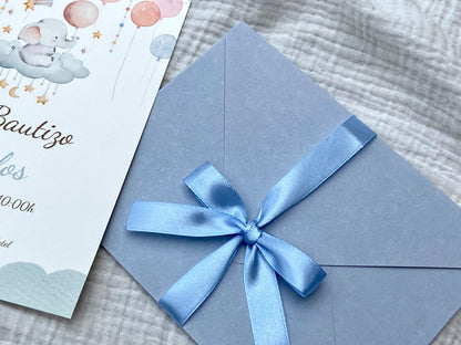 Invitación Bautizo "Elefante Nube"