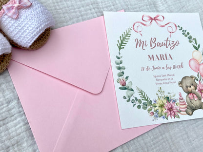 Invitación Bautizo ''Corona Osito''