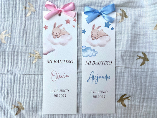 Marcapáginas Bautizo "Conejito Nube"