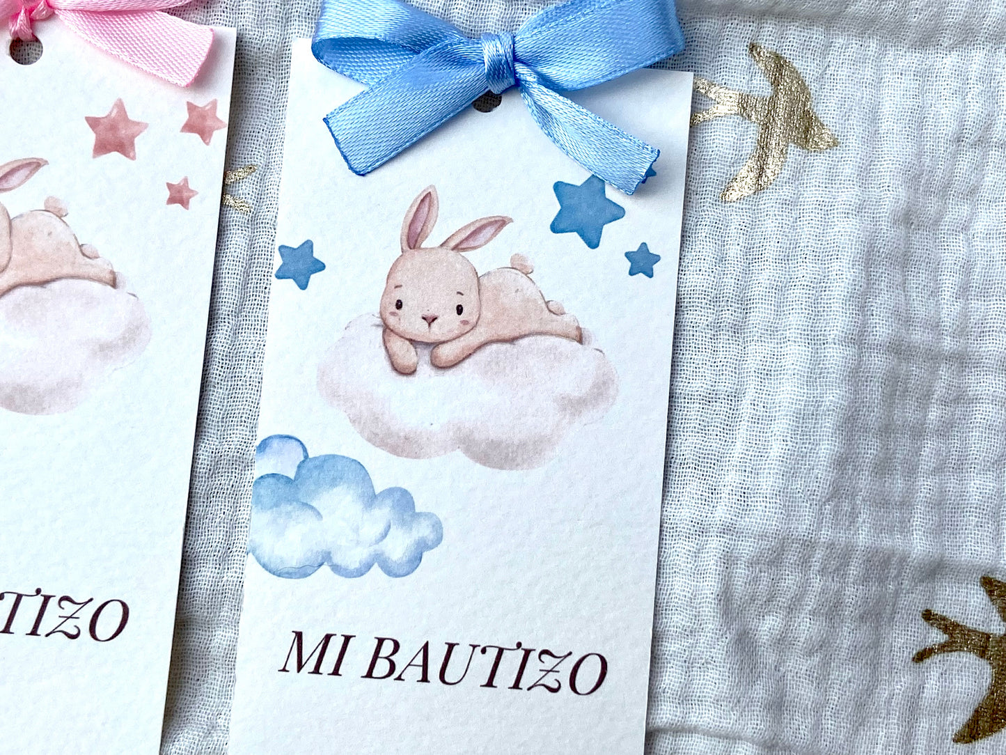Marcapáginas Bautizo "Conejito Nube"
