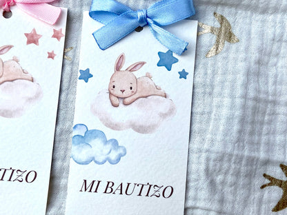 Marcapáginas Bautizo "Conejito Nube"