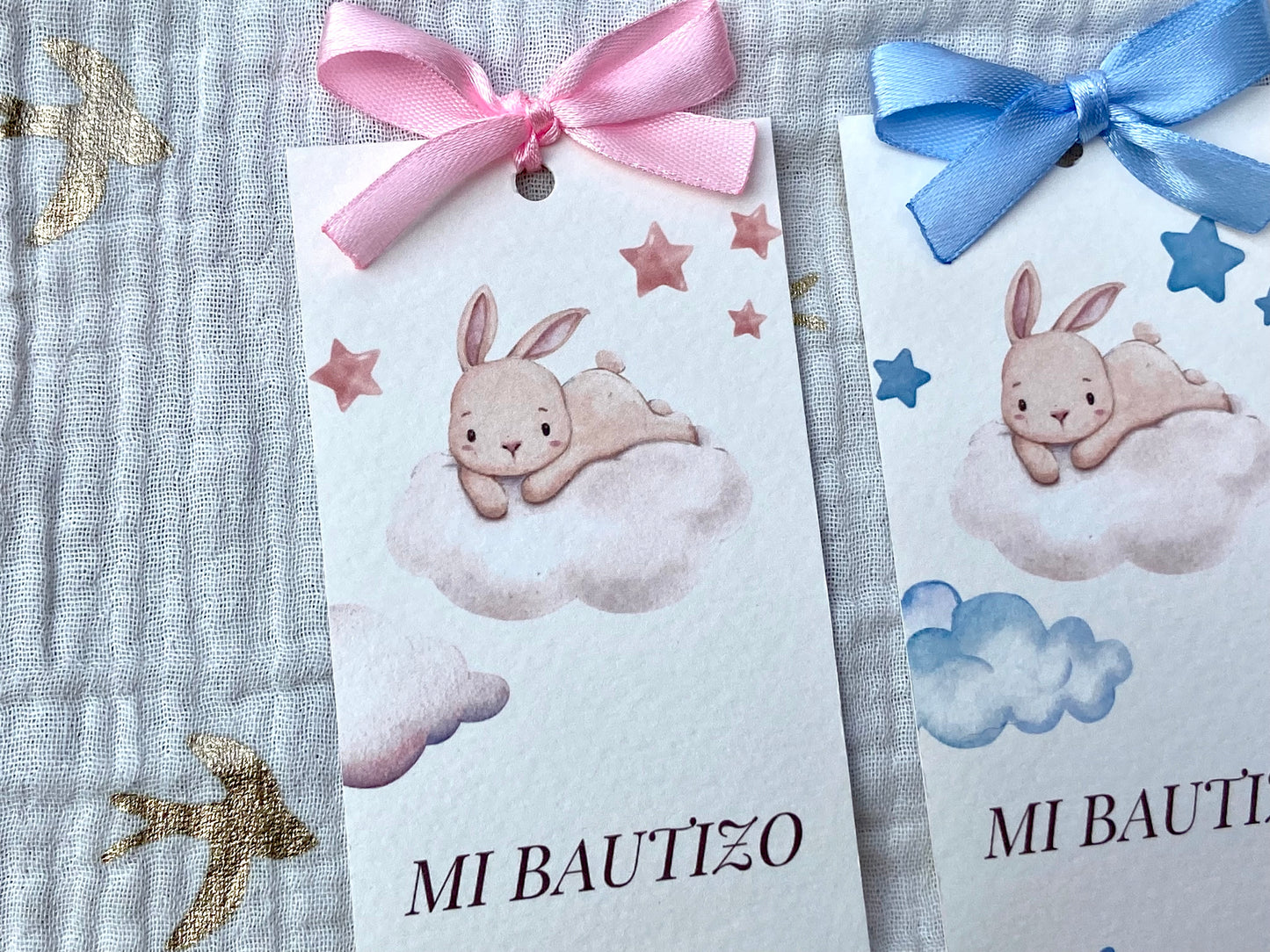 Marcapáginas Bautizo "Conejito Nube"