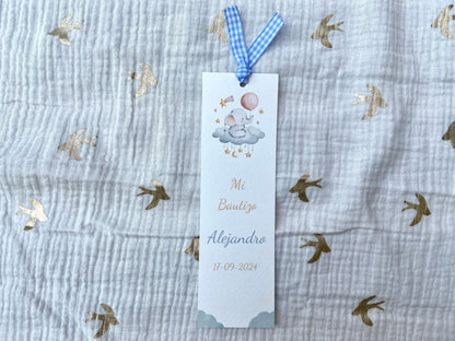 Marcapáginas Bautizo "Elefante Nube"