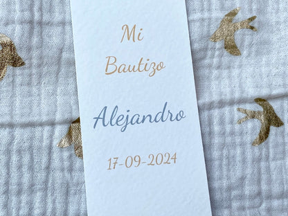 Marcapáginas Bautizo "Elefante Nube"