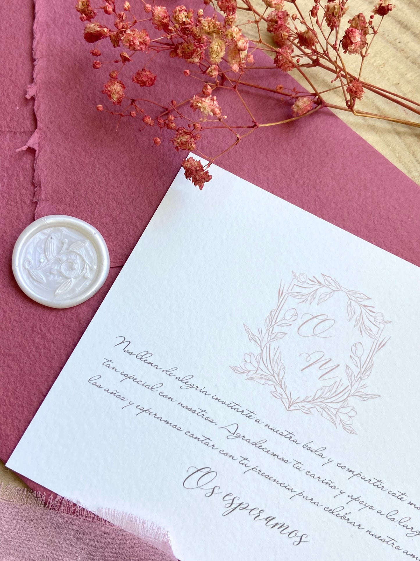 Tarjeta de Agradecimiento Boda ''Rose Elegante''