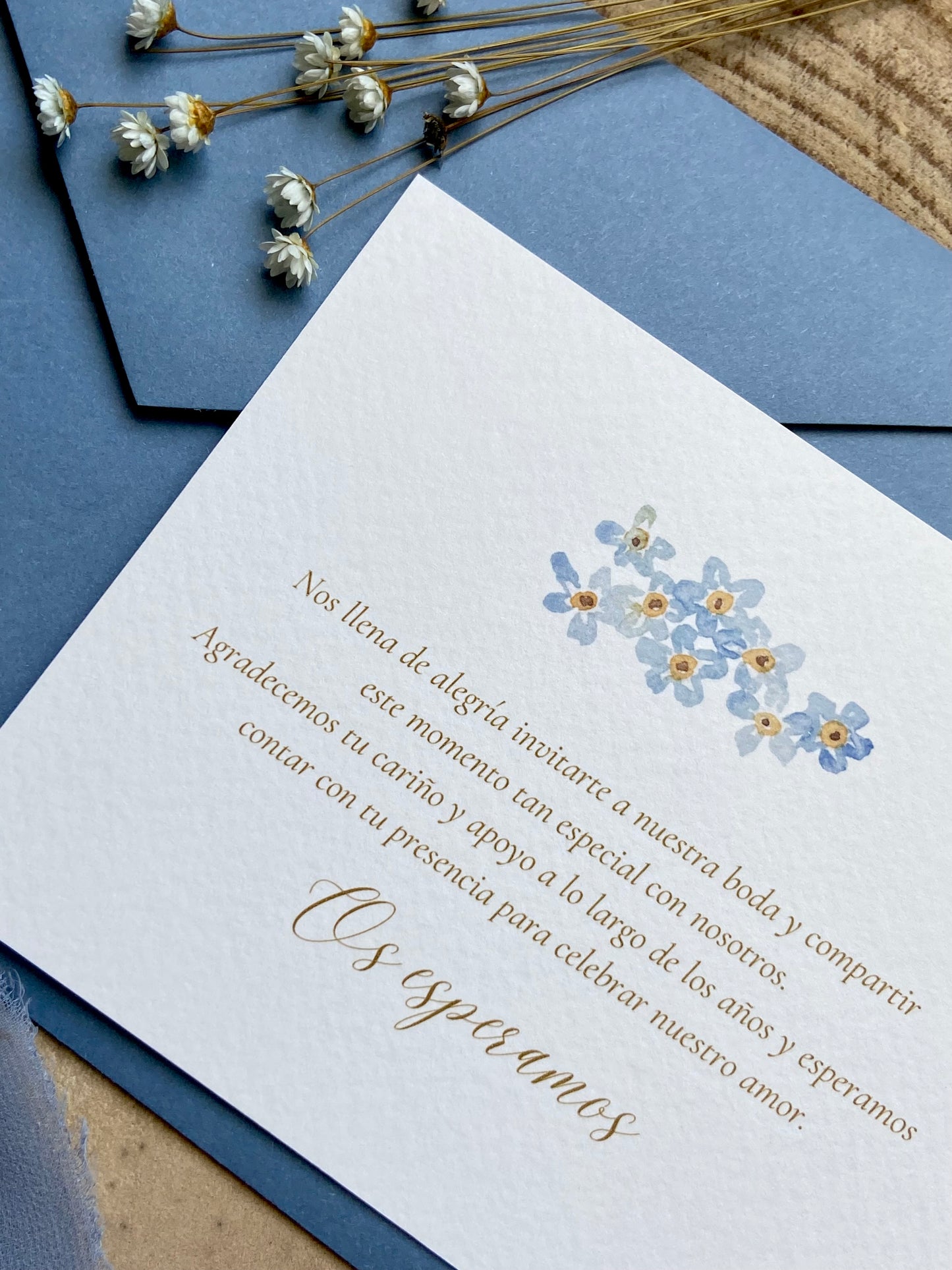 Tarjeta de Agradecimiento Boda  ''Floral Blue''