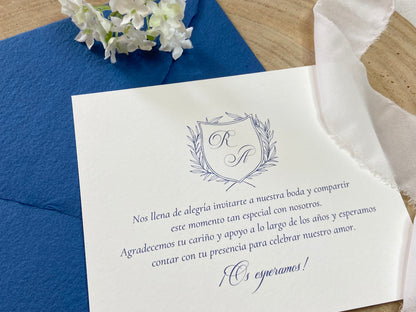 Tarjeta de Agradecimiento Boda  ''Escudo Elegante''