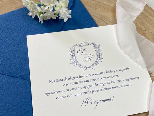 Tarjeta de Agradecimiento Boda  ''Escudo Elegante''