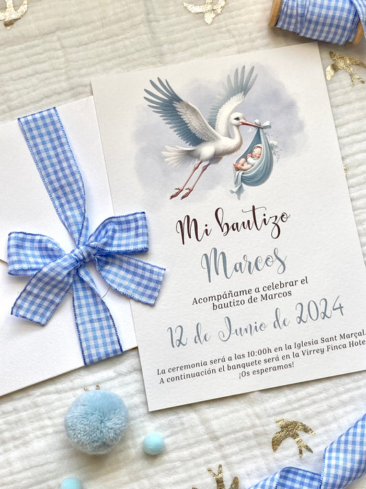 Invitación Bautizo ''Cigüeña''