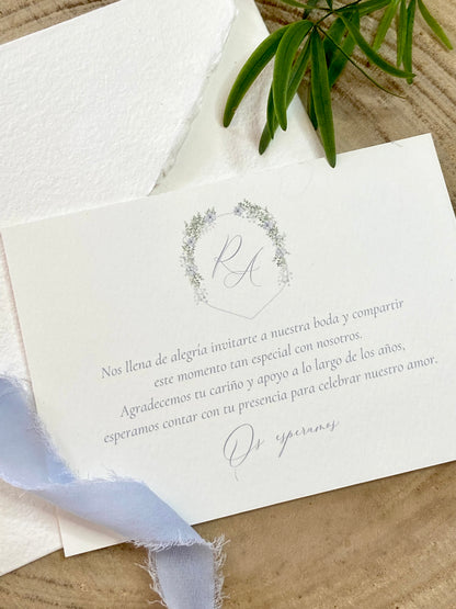 Tarjeta de Agradecimiento Boda ''Escudo Floral''