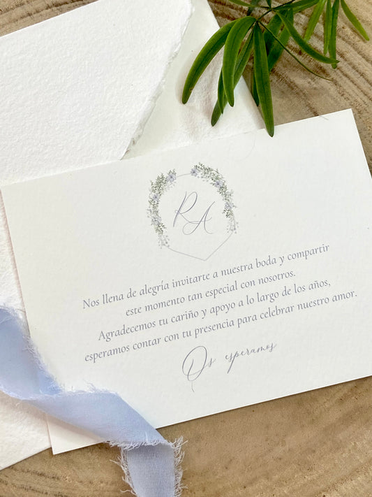Tarjeta de Agradecimiento Boda ''Escudo Floral''