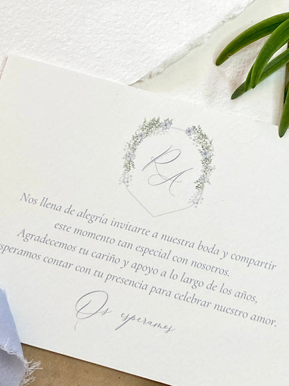 Tarjeta de Agradecimiento Boda ''Escudo Floral''
