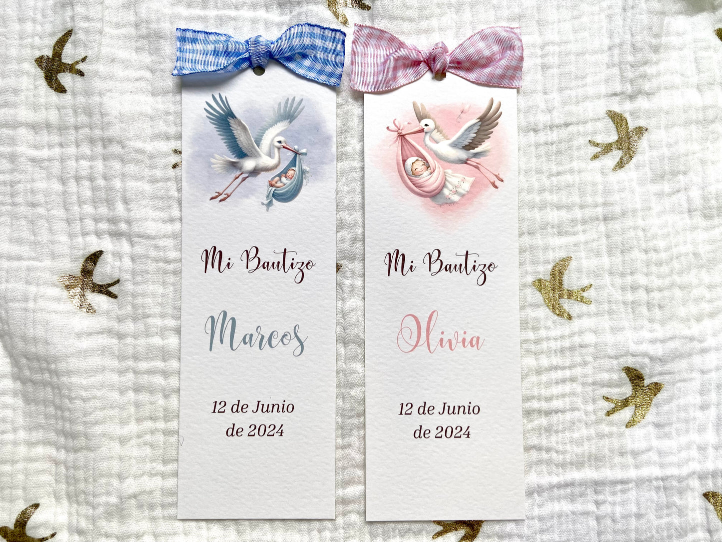 Marcapáginas Bautizo ''Cigüeña''