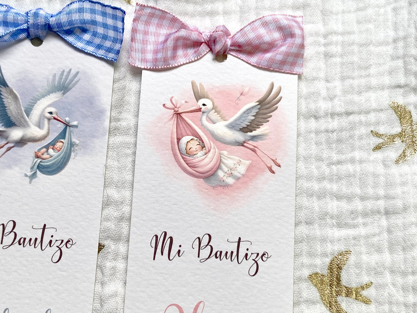 Marcapáginas Bautizo ''Cigüeña''
