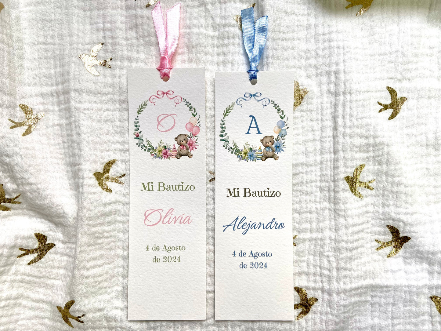 Marcapaginas Bautizo ''Corona Osito''