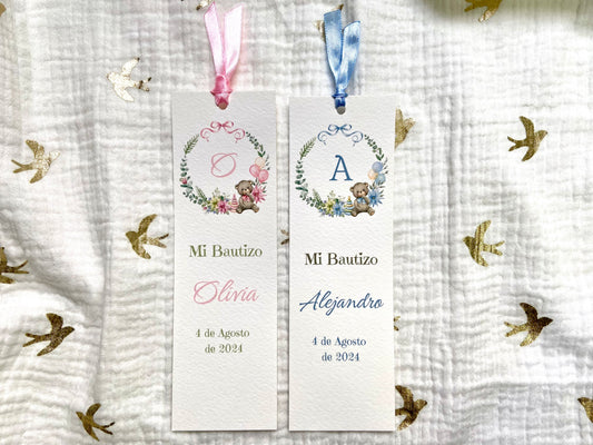 Marcapaginas Bautizo ''Corona Osito''