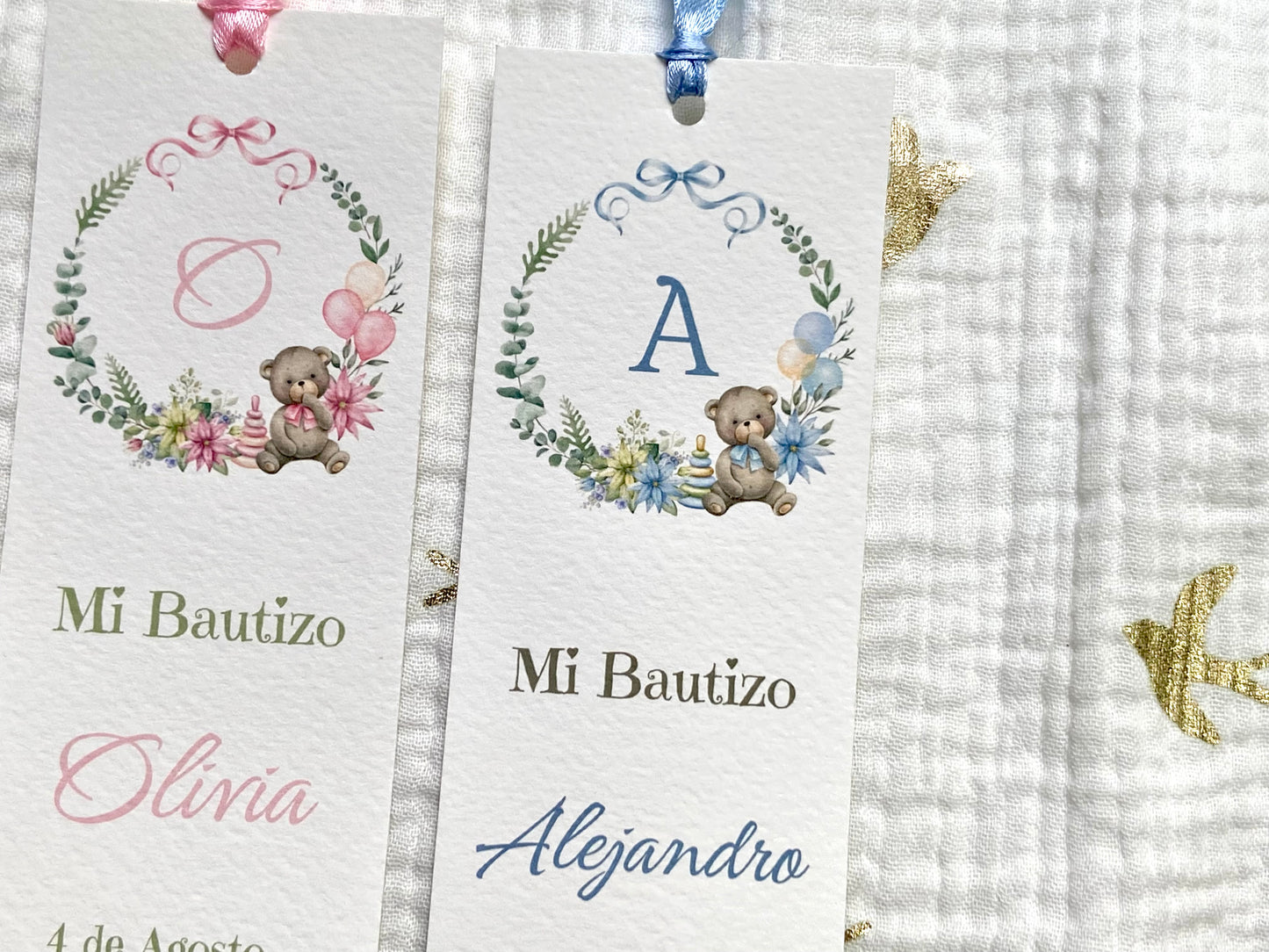 Marcapaginas Bautizo ''Corona Osito''