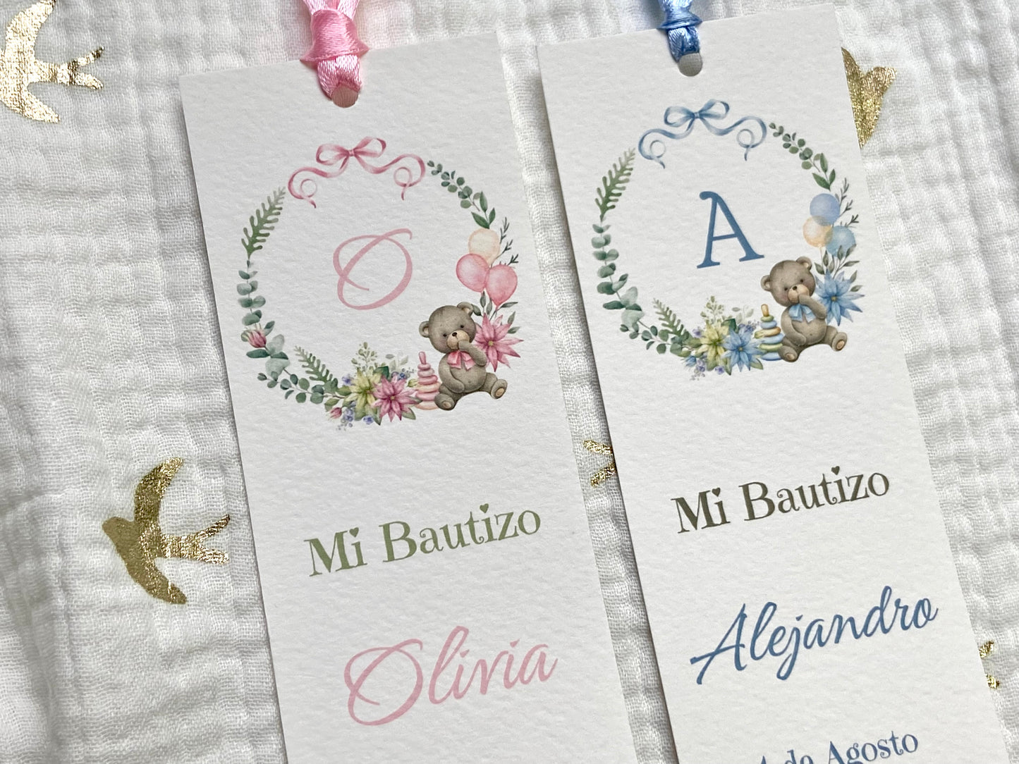 Marcapaginas Bautizo ''Corona Osito''