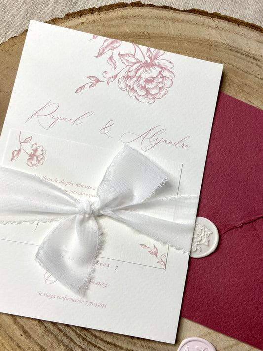 Invitación Boda ''Rosa Vintage''