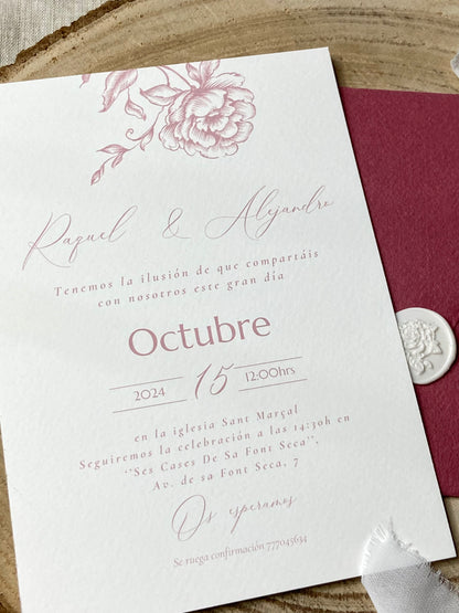 Invitación Boda ''Rosa Vintage''