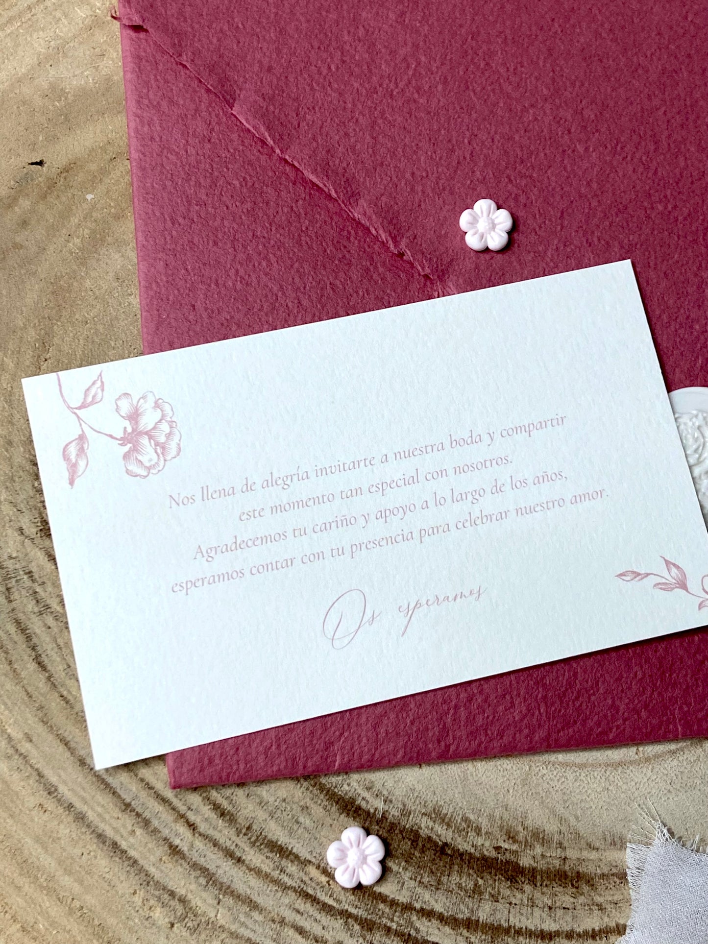 Invitación Boda ''Rosa Vintage''