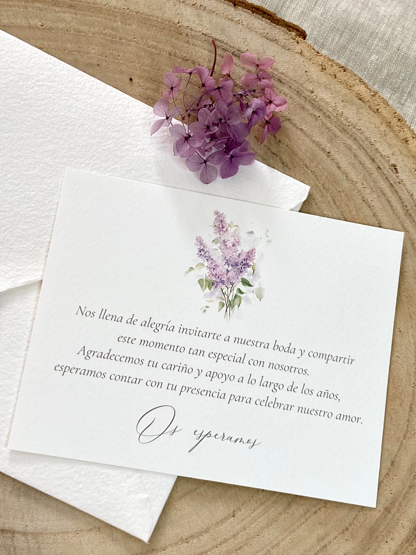 Tarjeta de Agradecimiento Boda ''Lilac Blossom''