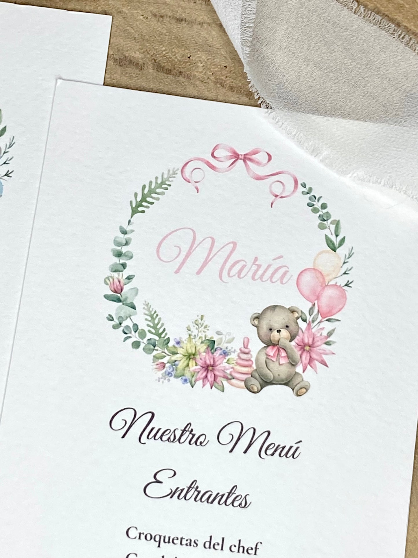 Menú Bautizo ''Corona Osito''