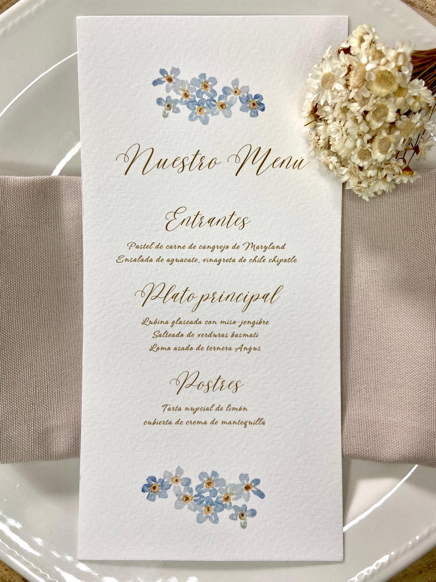 Menú Boda ''Floral Blue''