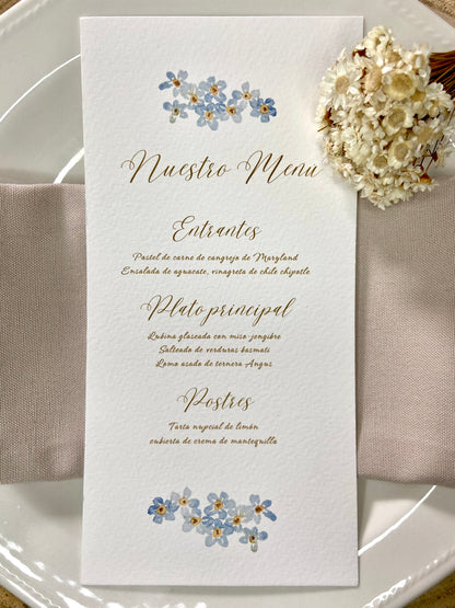 Menú Boda ''Floral Blue''