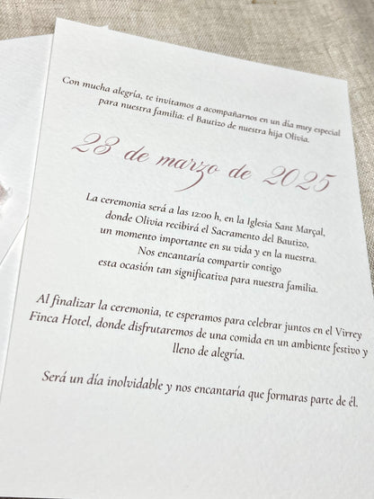 Invitación Bautizo ''Animalitos rosa''