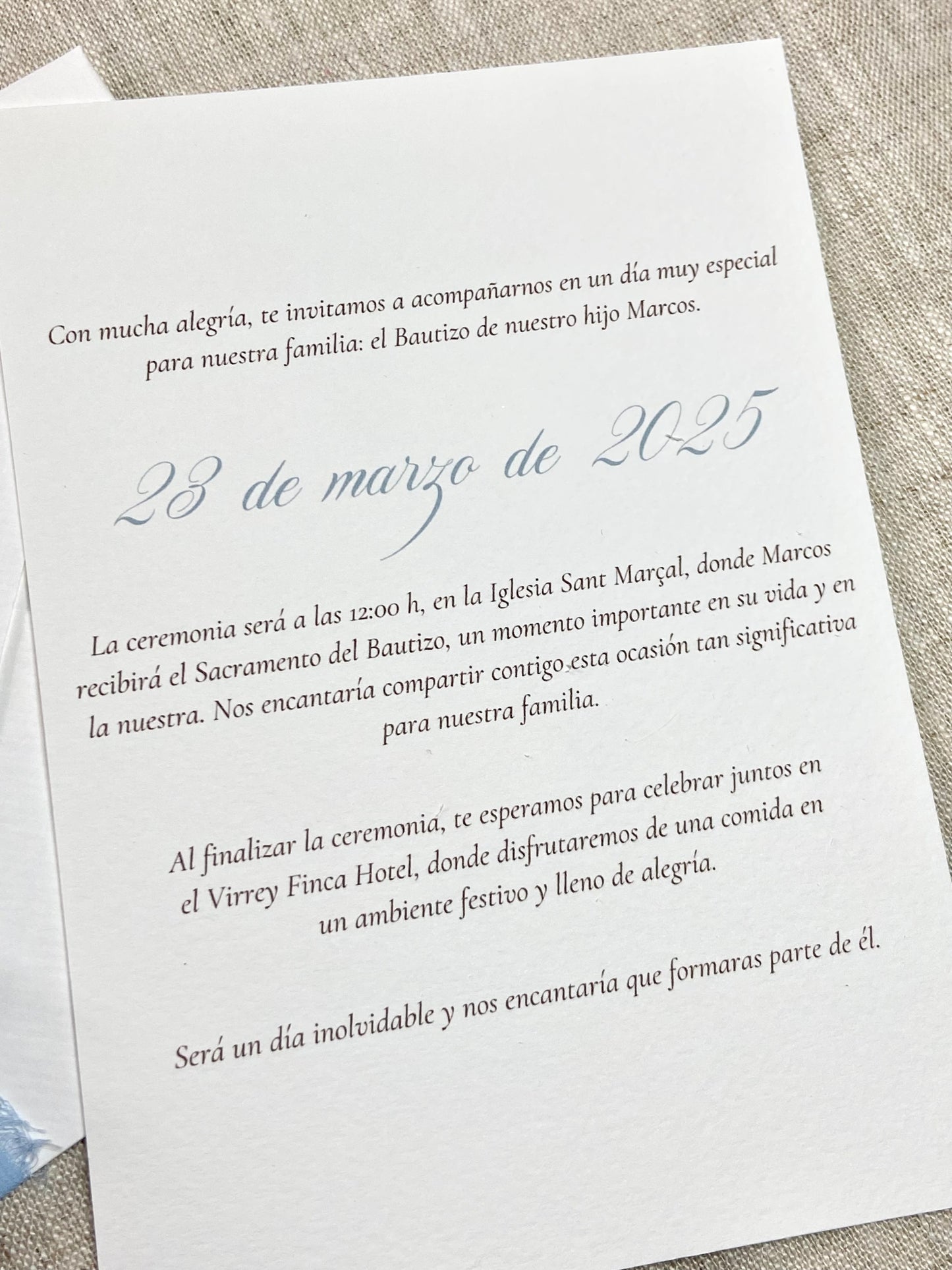 Invitación Bautizo 'Animalitos azul''