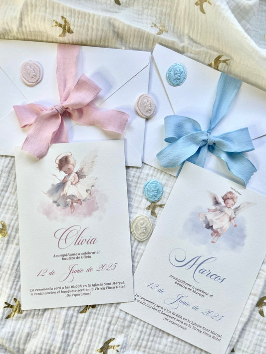 Invitación Bautizo ''Angelitos''