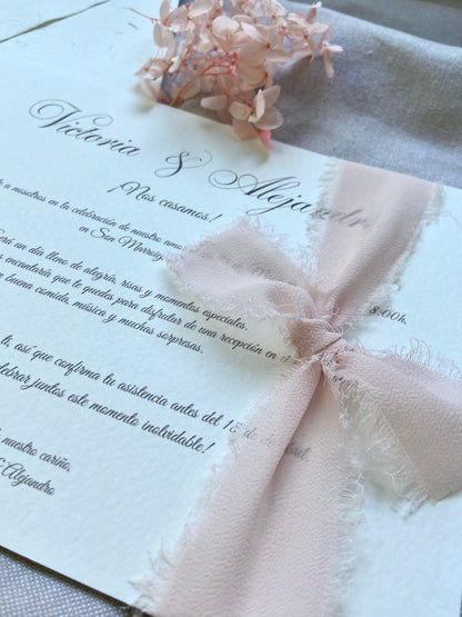 Invitación Boda ''Amor Rosado''