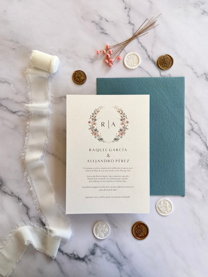 Invitación Boda ''Corona Flores''