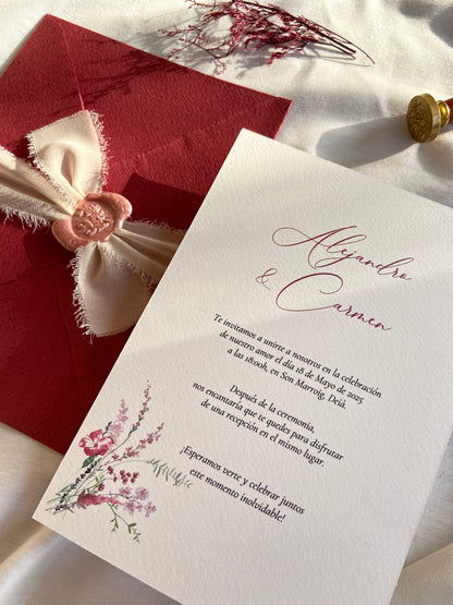 Invitación Boda ''Flor Silvestre''