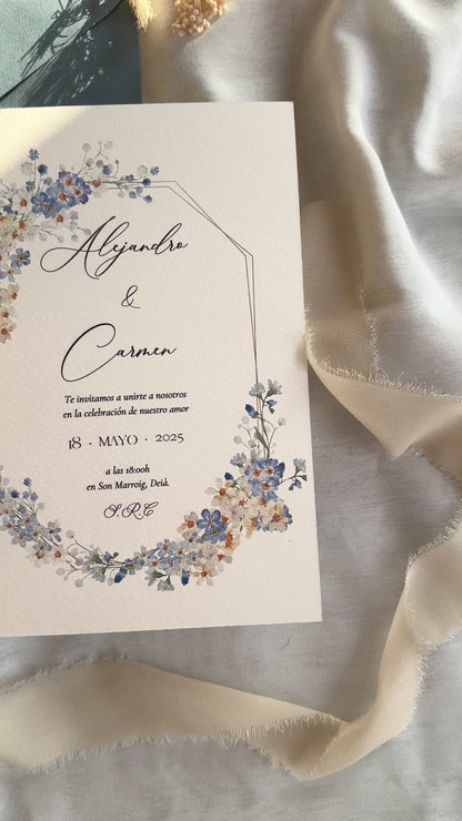 Invitación Boda ''Floral Blue''